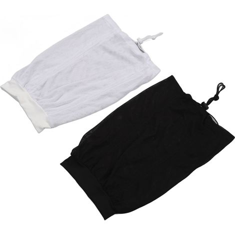 Lot de 2 bonnets en filet multifonctionnels, réutilisables et ajustables avec cordon de serrage pour cheveux secs et bouclés. (1/5)