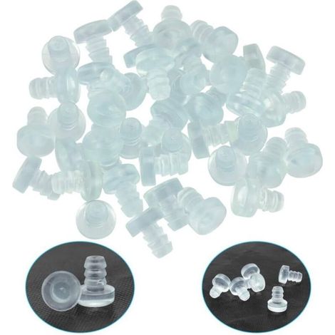 40 PCS Butoir Porte Mural en Silicone Pare-Chocs de Table en Verre avec Tige Tampon de Porte Caoutchouc Transparent pour Anti-Collision et Réduction du Bruit de Meuble Tiroir Porte d'Armoire (1/5)