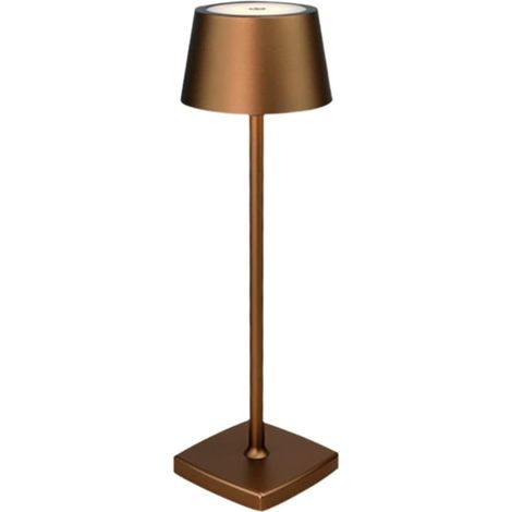 ZOLGINAH Lámpara de Mesa Inalámbrica, Lámpara Inalámbrica Recargable Regulable 5200 mAh, Lámpara Exterior Impermeable IP54, para Interior Exterior Restaurante Buffet Bar Café, Marrón (1/5)