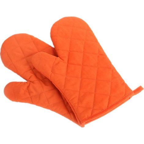 Gants de Four, Résistants à la Chaleur Gants de Four Épais Résistants à la Chaleur Gants de Cuisine Maniques Gants de Pâtisserie, 1 Paire, Orange (1/5)