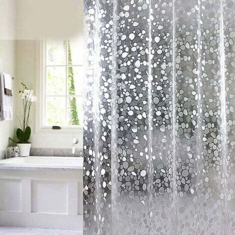 LaBlanc – Duschvorhang für Badewanne, wasserdicht, schimmelresistent, antibakteriell, halbtransparent weiß – 180 x 200 cm (1/5)