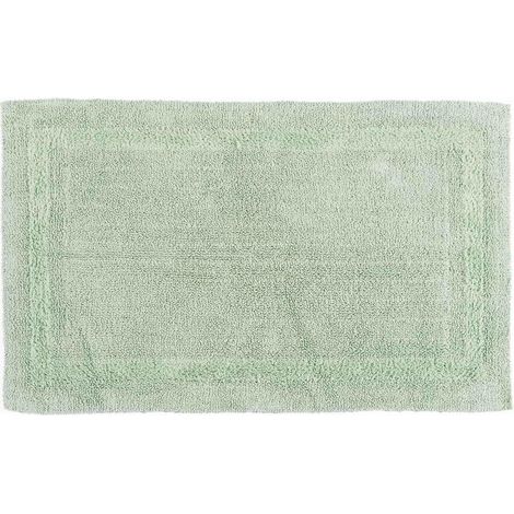 HOMESCAPES Tapis de bain en coton, 50 x 80 cm – Vert sauge