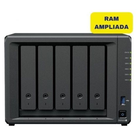 NAS Synology Diskstation DS1525+/ 5 Bahías 3.5- 2.5/ 16GB DDR4/ Formato Torre