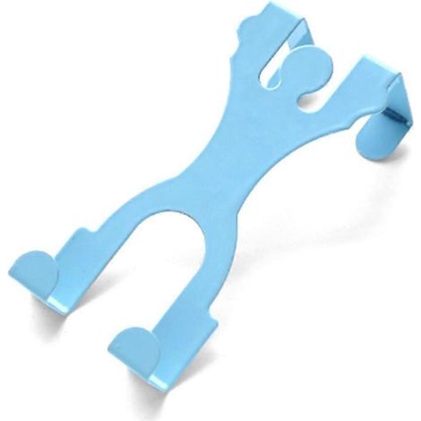 Crochet de porte de placard en métal en forme de bonhomme de dessin animé, organisateur porte-serviettes de cuisine (bleu) (1/5)