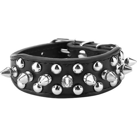PU leather dog collar with spikes - Secure, comfortable and stylish for medium-sized dogs (1/5)