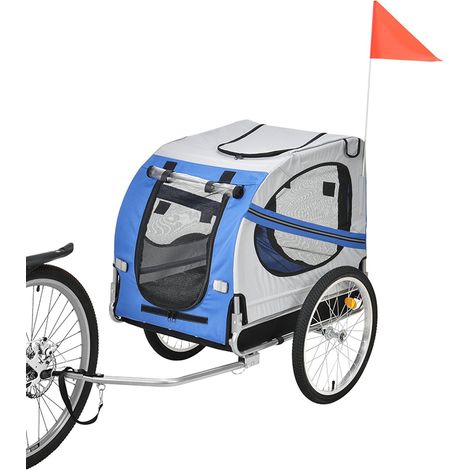 Remolque de bicicleta para perros, gris azul 137 x 90 x 73 cm (1/5)