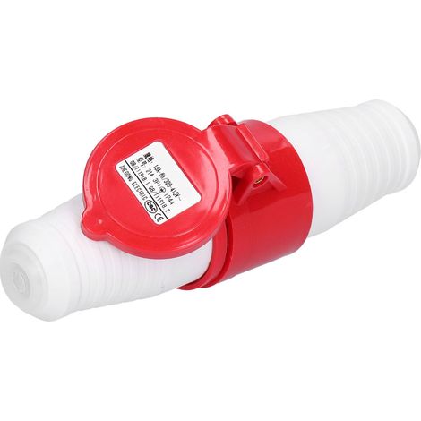 Connecteur industriel triphasé 4 broches étanche IP44, isolé, 380 V/415 V, 16 A, 3P+T