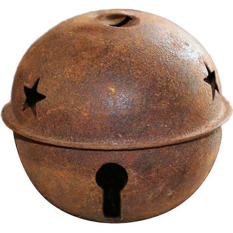 12 clochettes ajourées en métal rouillé de 40 mm en forme d'étoile, adaptées aux assemblages, aux travaux manuels et à la décoration de fêtes à domicile, en intérieur comme en extérieur. (1/5)