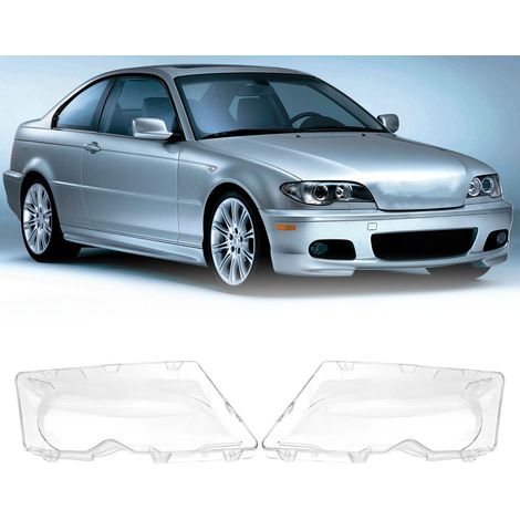 Die Scheinwerferlinsenabdeckungen (ein Paar, links und rechts) passen für BMW E46 2DR 1999-2003. (1/5)