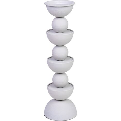 Portavelas de metal blanco 12.5x12.5x43h cm (1/5)