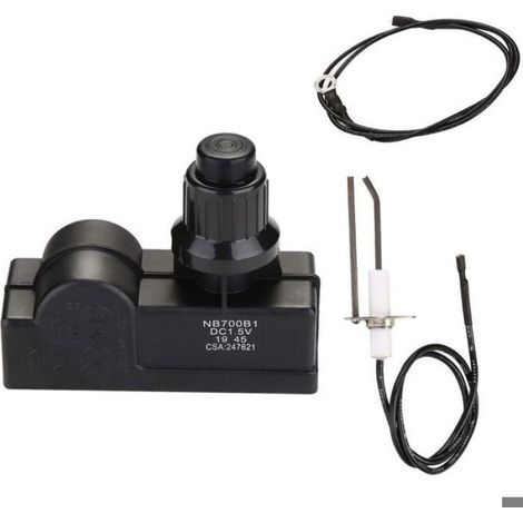 Kit D Allumage Pour Barbecue - Bouton-Poussoir - 2 Prises - Piles AAA Requises - Compatible Gaz Et Charbon De Bois - 1 Pièce (1/4)