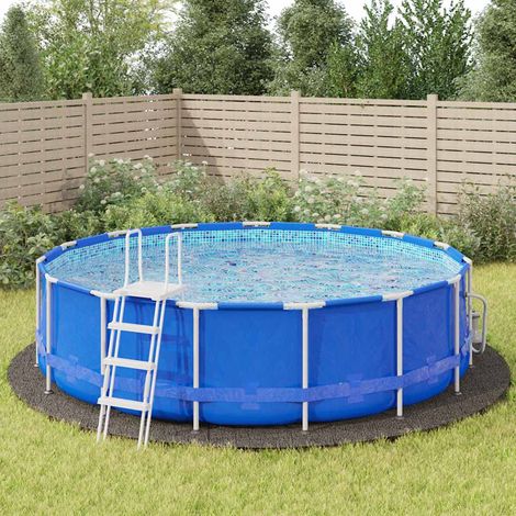 Bâche de piscine, Bâche de protection, Couverture Piscine d'hivernage gris clair Ø550 cm géotextile polyester NKK68915 (1/5)