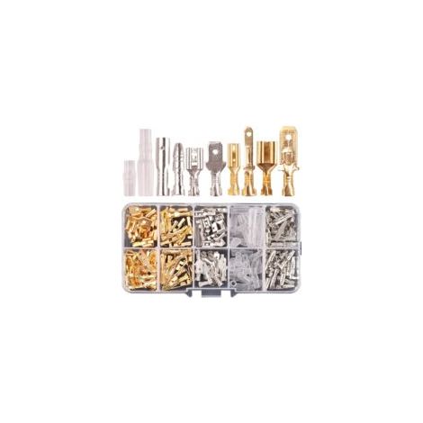 150 conectores de cable de 2,8 mm, 4,8 mm y 6,3 mm, tipo pala y 3,9 mm, kit de conectores tipo bala macho y hembra, bloque de terminales de crimpado de empalme rápido para bricolaje eléctrico, motocic