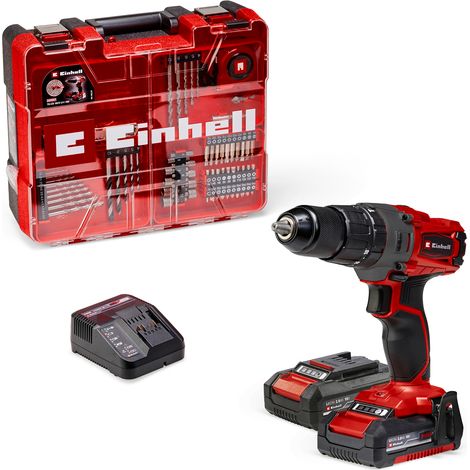Einhell Akku-Schlagbohrschrauber TE-CD 18/2 Li-i +64 (2x2,0Ah) Power X-Change (Li-Ion, 18 V, 44 Nm, 2-Gang-Getriebe, inkl. 2x 2,0 Ah Akkus, Ladegerät, Koffer, 64-tlg. Zubehör-Set) (1/5)