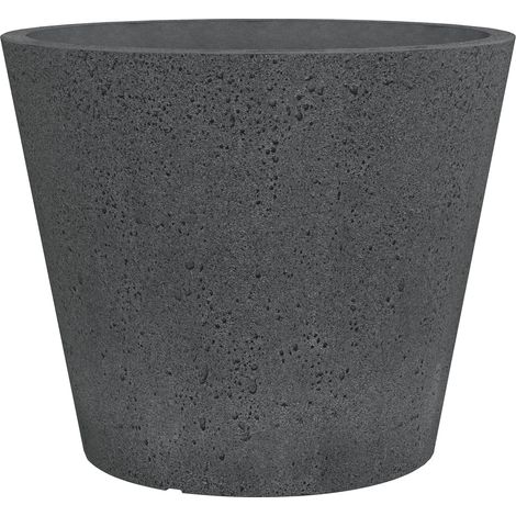 Scheurich C-Cone 49, vase/pot de fleurs/pot de plantes, rond, en plastique couleur : Stony Black, 47.4 cm diamètre, 39.4 cm hauteur, 46 l vol.