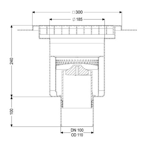 KESSEL 55150 corps d'écoulement monobloc Ferrofix