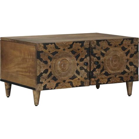 Coffee Table Brown 80 x 50 x 40 cm Solid Mango Wood vidaXL
