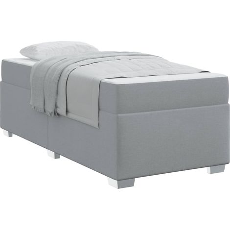 Maison Exclusive - Cadre de lit avec matelas Gris clair 80 x 200 cm tissu