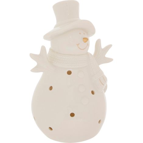 Déco de Noël Bonhomme de neige en céramique Blanche H 19 cm - Feeric Christmas (1/2)