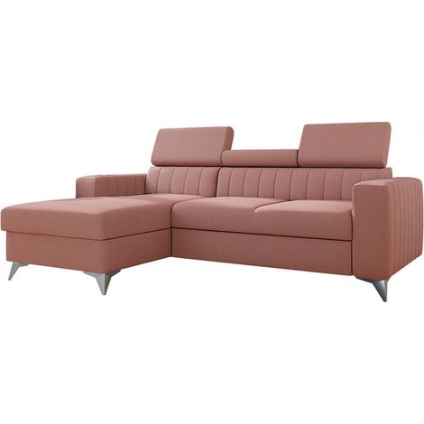 Sofá rinconero Columbus 170, Mono 235, Función de descanso, Caja de ropa de cama, 236x172x82cm (1/5)