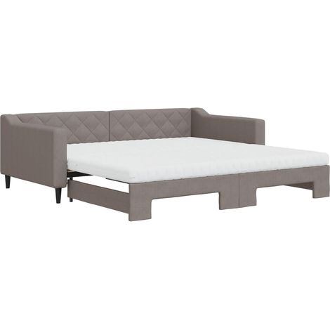 Maison Exclusive - Tagesbett Ausziehbar mit Matratzen Taupe 100x2