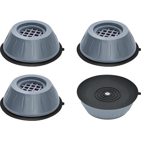 Pieds anti-vibrations pour lave-linge/sèche-linge, gris, lot de 4 (1/5)