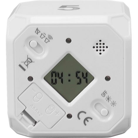 Minuteur de cuisine portable, modes réglables 5, 15, 25 et 45 minutes, minuterie réversible pour le sport, le travail et la cuisine (blanc). (1/5)