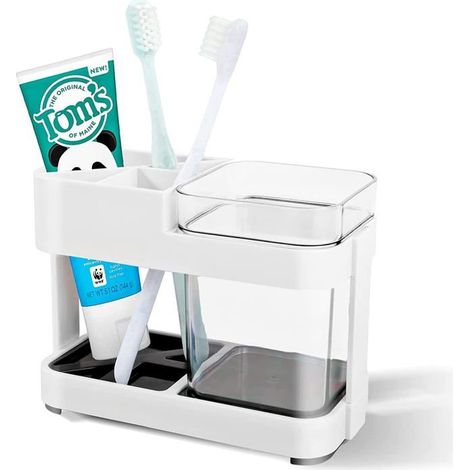Badezimmer-Zahnbürstenhalter mit Becher, für Zahnpasta und Zahnbürsten, Accessoire-Organizer.