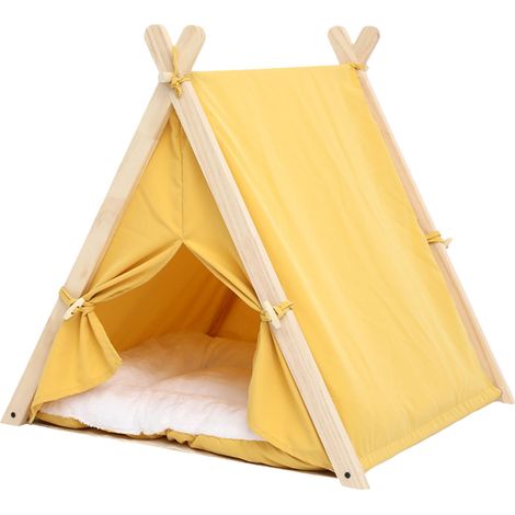 Tente universelle multifonctionnelle pour chiot et chat, maison pour chien amovible et lavable pour la maison, jaune (1/5)