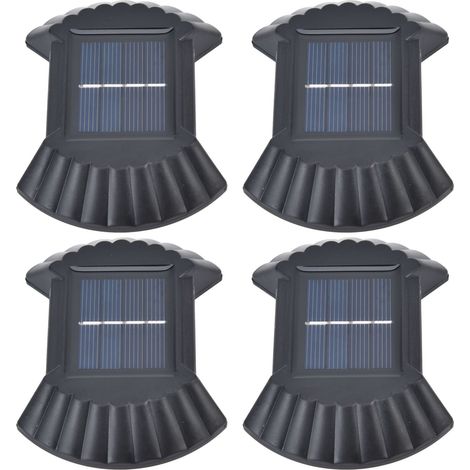 4-teiliges Solar-Wandleuchten-Set, wasserdichte, multifunktionale LED-Solar-Wandleuchte, geeignet für Garten, Außenbereich und Einfahrt, weißes Licht