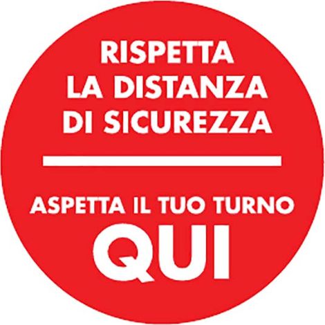 Segnaletica per pavimento per aspetta turno disco antiscivolo aspetta turno d. 50 rispetta la distanza di sicurezza