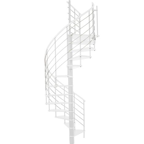 Minka Spindeltreppe Venezia weiß lackiert mit Handlauf und UK in weiß Ø120cm bis 305,5cm Geschosshöhe (1/5)