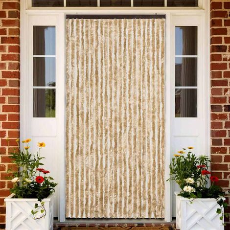 vidaXL Cortina mosquitera de chenilla beige 90x200 cm (1/5)