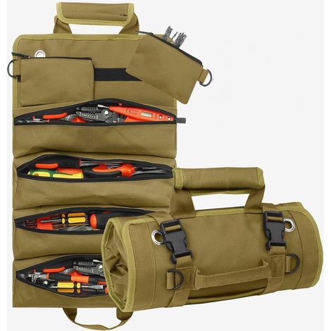 Gereedschapsroltas - Oxford 600D - 6 Compartiments - Pour Électricien Plombier Menuisier - 50 x 32 cm - 1 Pièce (1/5)