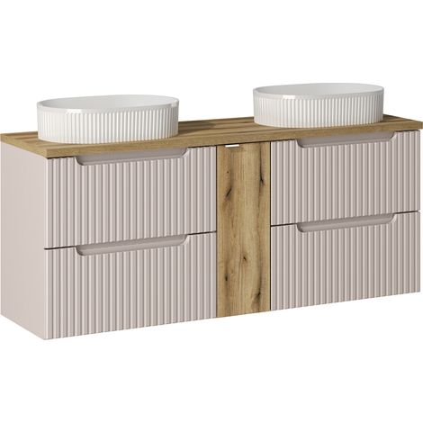 Mobile bagno doppio lavabo Riva cachemire 140cm (1/5)