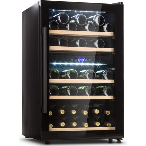 Klarstein Barossa 40 Duo Vinoteca 2 Zonas 41 botellas Puerta de cristal Led Táctil