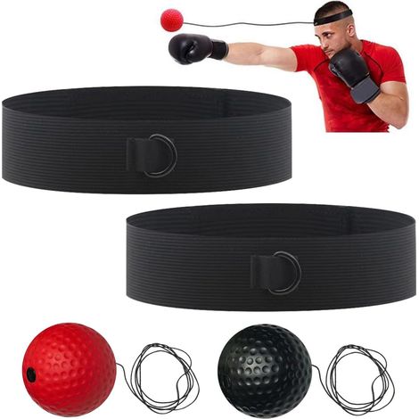 Balle Réflexe - Diamètre 6,5 cm - Avec Bandeau Ajustable - Pour Entraînement Réaction et Coordination Œil-Main - Lot de 2 (1/5)