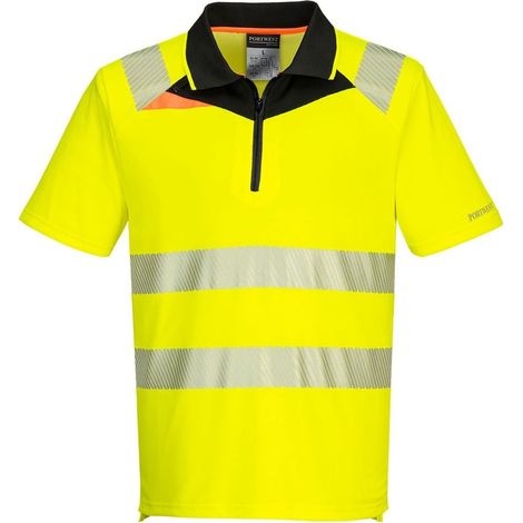 Dx4 Polo Haute Visibilité Mc - L - Jaune/noir - Portwest