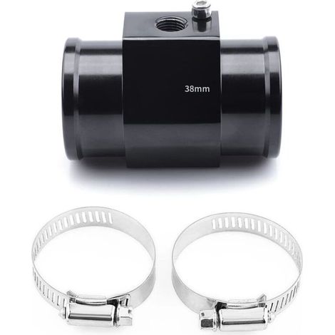 Tube de raccordement en aluminium pour température d'eau, manomètre, tube de raccordement pour thermomètre, radiateur, clip adaptateur pour capteur, noir, 38 mm (1/5)