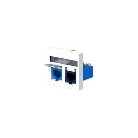 Placa doble RJ45   2 Tomas RJ45 Cat.6 45x45 JSL
