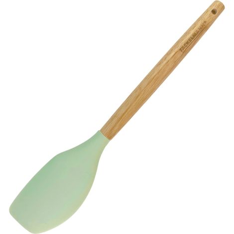 Fackelmann Ocean Spatola da cucina universale, spatola in silicone con anima rigida in acciaio, manico antiscivolo in legno certificato FSC, 31 x 6 cm, verde acqua, 1 pz.