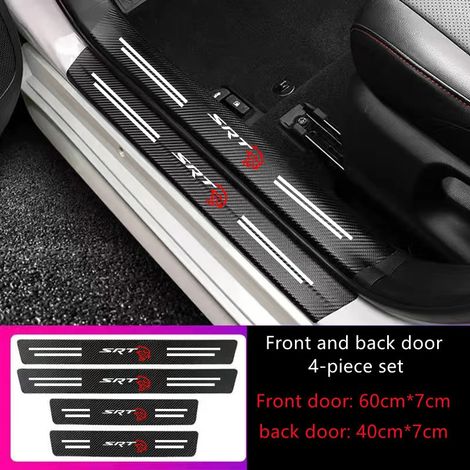 (Noir) 4 autocollants décoratifs de seuil de porte pour Dodge Ram 1500 Dart SRT Journey (SRT 4,6,8,10) (1/3)