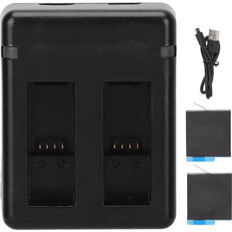 Chargeur de batterie double slot pour caméra Hero 5 6 7 8 avec 2 batteries incluses (1/5)