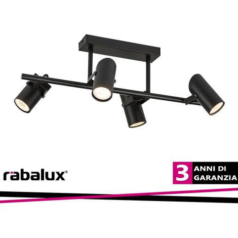 Plafoniera nera 4 faretti orientabili GU10 Rabalux (1/3)