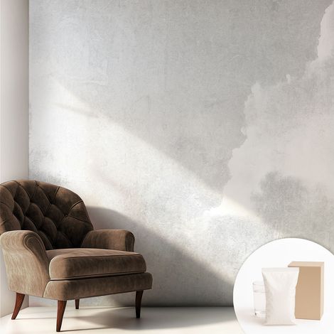Papier peint intissé décoratif pour salon chambre et cuisine Facile à poser avec colle Nuages subtils 250x250 cm (1/5)