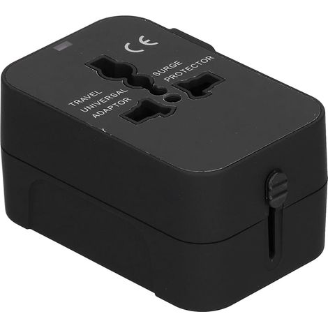 Adaptateur de Voyage USB, Prise de convertisseur de Puissance Portable de Charge Intelligent pour convertisseur de Prise de Voyage pour ménage(Le Noir)