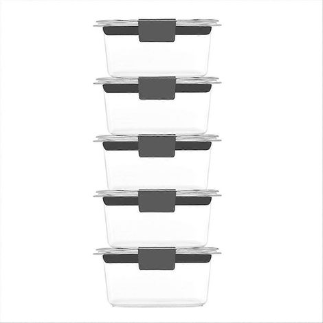 Boîtes de conservation alimentaire avec couvercles hermétiques, lot de 5, 350ml chacune, contenants étanches pour aliments frais. (1/5)