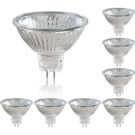 Ampoule LED GU5.3 50W Pack de 8 12V Ampoules Halogènes Réflecteur, Dimmable Projecteur, Ampoule Spot Halogène MR16, 660LM, Blanc Chaud 2700K, 36 °Faisceaux (1/4)