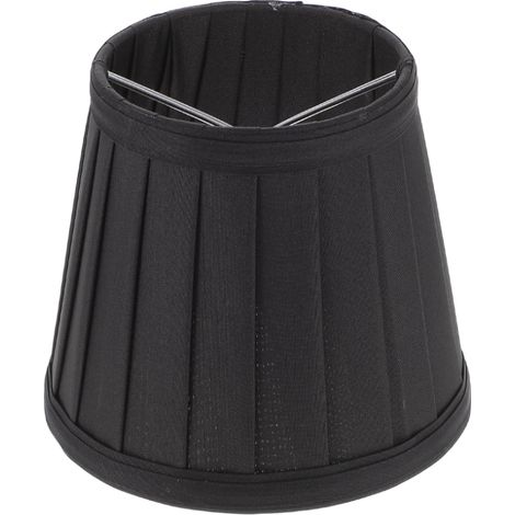 Abat-Jour Cylindrique en Tissu Plissé Noir pour Plafonnier et Applique Murale Cache-Lampe Vintage Multifonction Protection Anti-Poussière pour Lampe (1/5)