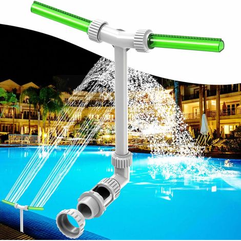 Fuente de piscina en cascada, cascada para piscina adecuada para jardín exterior (verde) (1/5)